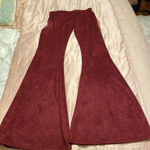 Bell bottom light suede pants